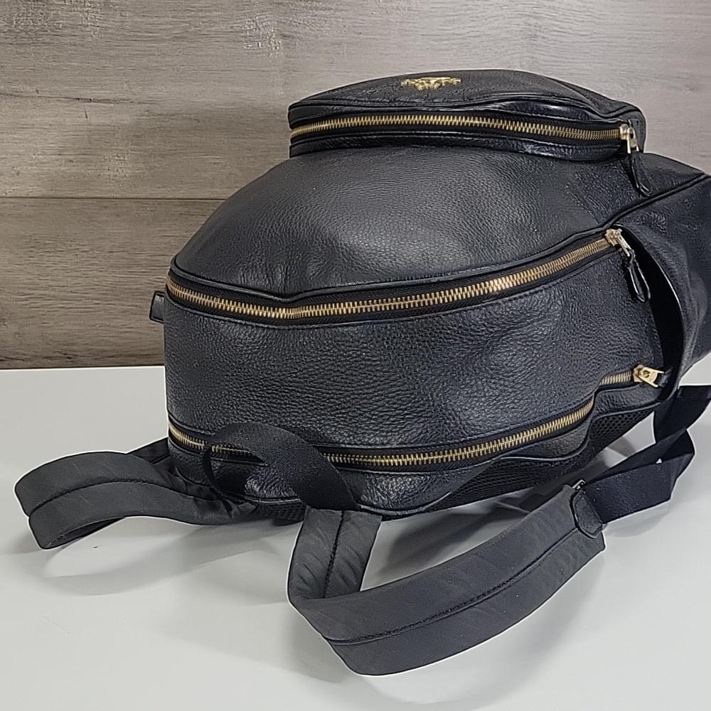 Coach Black Pebbled Leather Laptop Backpack with Gold-Tone Logo 5869 - Picture 6 of 16